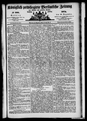 Königlich privilegirte Berlinische Zeitung von Staats- und gelehrten Sachen on Dec 28, 1873