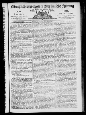 Königlich privilegirte Berlinische Zeitung von Staats- und gelehrten Sachen vom 11.01.1874