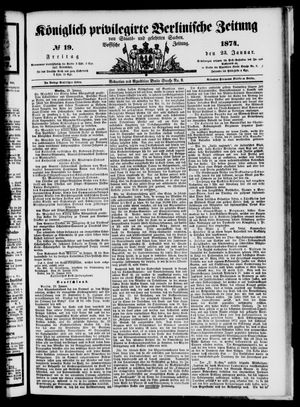 Königlich privilegirte Berlinische Zeitung von Staats- und gelehrten Sachen vom 23.01.1874