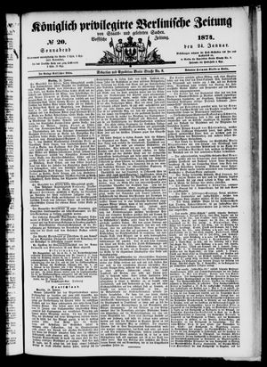 Königlich privilegirte Berlinische Zeitung von Staats- und gelehrten Sachen vom 24.01.1874