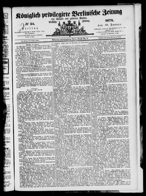 Königlich privilegirte Berlinische Zeitung von Staats- und gelehrten Sachen vom 30.01.1874