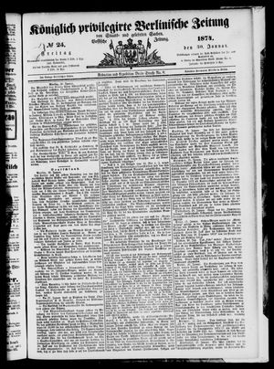 Königlich privilegirte Berlinische Zeitung von Staats- und gelehrten Sachen vom 30.01.1874