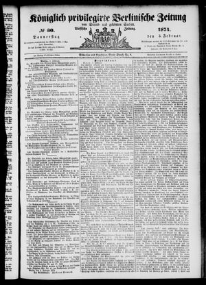 Königlich privilegirte Berlinische Zeitung von Staats- und gelehrten Sachen on Feb 5, 1874