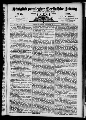 Königlich privilegirte Berlinische Zeitung von Staats- und gelehrten Sachen vom 21.02.1874
