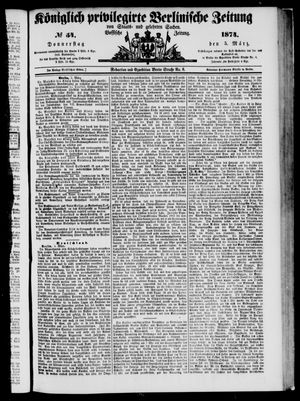Königlich privilegirte Berlinische Zeitung von Staats- und gelehrten Sachen vom 05.03.1874