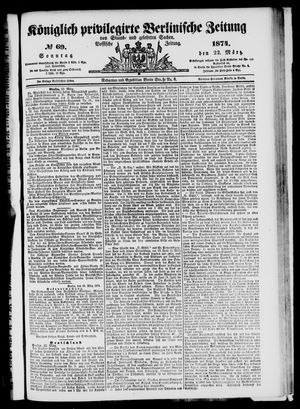 Königlich privilegirte Berlinische Zeitung von Staats- und gelehrten Sachen vom 22.03.1874
