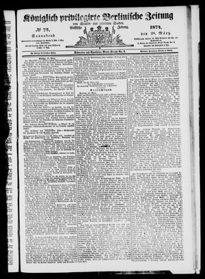 Königlich privilegirte Berlinische Zeitung von Staats- und gelehrten Sachen vom 28.03.1874