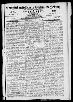Königlich privilegirte Berlinische Zeitung von Staats- und gelehrten Sachen vom 29.03.1874