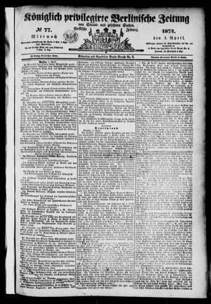 Königlich privilegirte Berlinische Zeitung von Staats- und gelehrten Sachen vom 01.04.1874