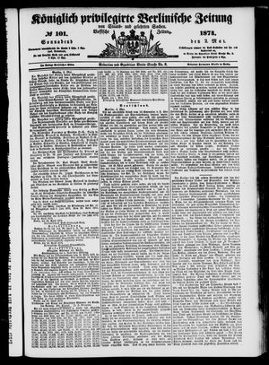 Königlich privilegirte Berlinische Zeitung von Staats- und gelehrten Sachen vom 02.05.1874
