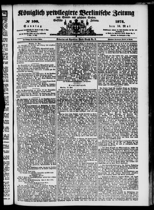 Königlich privilegirte Berlinische Zeitung von Staats- und gelehrten Sachen vom 10.05.1874