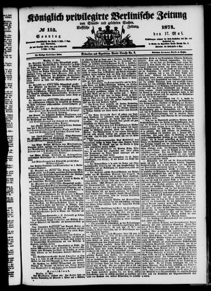Königlich privilegirte Berlinische Zeitung von Staats- und gelehrten Sachen vom 17.05.1874