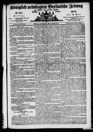 Königlich privilegirte Berlinische Zeitung von Staats- und gelehrten Sachen vom 22.05.1874