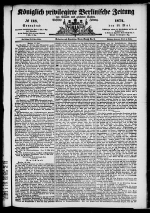Königlich privilegirte Berlinische Zeitung von Staats- und gelehrten Sachen vom 23.05.1874