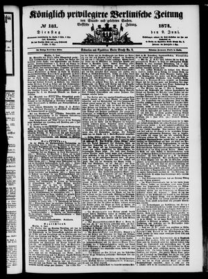 Königlich privilegirte Berlinische Zeitung von Staats- und gelehrten Sachen on Jun 9, 1874