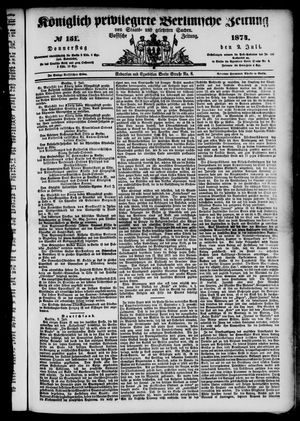 Königlich privilegirte Berlinische Zeitung von Staats- und gelehrten Sachen vom 02.07.1874