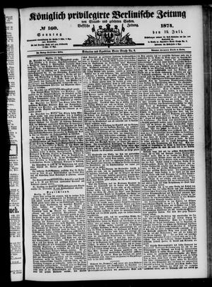 Königlich privilegirte Berlinische Zeitung von Staats- und gelehrten Sachen vom 12.07.1874