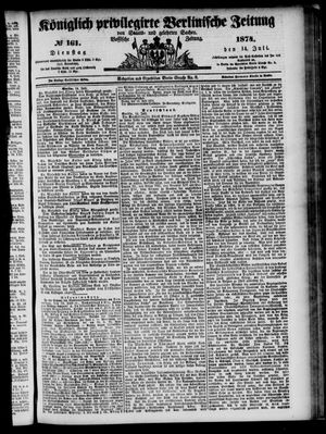 Königlich privilegirte Berlinische Zeitung von Staats- und gelehrten Sachen vom 14.07.1874