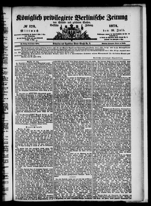 Königlich privilegirte Berlinische Zeitung von Staats- und gelehrten Sachen vom 29.07.1874