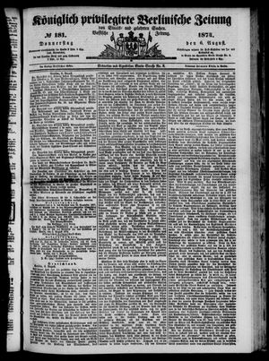 Königlich privilegirte Berlinische Zeitung von Staats- und gelehrten Sachen vom 06.08.1874