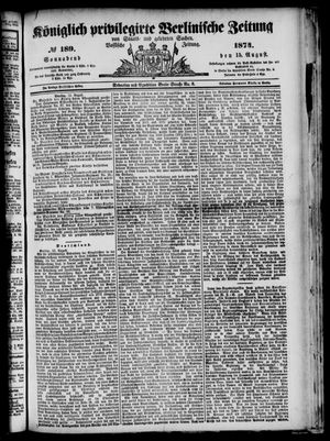 Königlich privilegirte Berlinische Zeitung von Staats- und gelehrten Sachen vom 15.08.1874