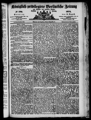 Königlich privilegirte Berlinische Zeitung von Staats- und gelehrten Sachen vom 16.08.1874
