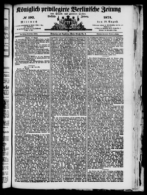 Königlich privilegirte Berlinische Zeitung von Staats- und gelehrten Sachen vom 19.08.1874