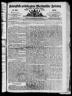 Königlich privilegirte Berlinische Zeitung von Staats- und gelehrten Sachen vom 23.08.1874