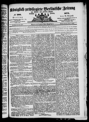 Königlich privilegirte Berlinische Zeitung von Staats- und gelehrten Sachen vom 28.08.1874