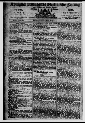 Königlich privilegirte Berlinische Zeitung von Staats- und gelehrten Sachen vom 01.09.1874