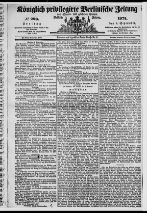 Königlich privilegirte Berlinische Zeitung von Staats- und gelehrten Sachen vom 04.09.1874