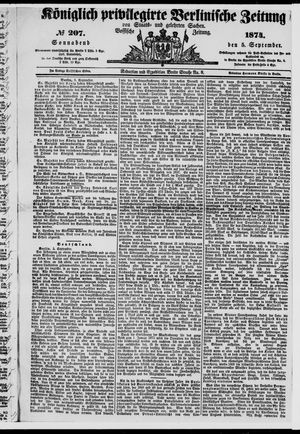 Königlich privilegirte Berlinische Zeitung von Staats- und gelehrten Sachen vom 05.09.1874