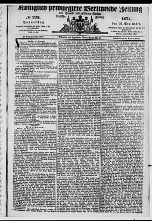 Königlich privilegirte Berlinische Zeitung von Staats- und gelehrten Sachen vom 24.09.1874