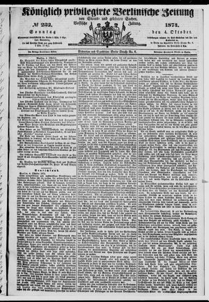 Königlich privilegirte Berlinische Zeitung von Staats- und gelehrten Sachen vom 04.10.1874