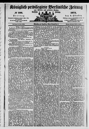 Königlich privilegirte Berlinische Zeitung von Staats- und gelehrten Sachen vom 09.10.1874