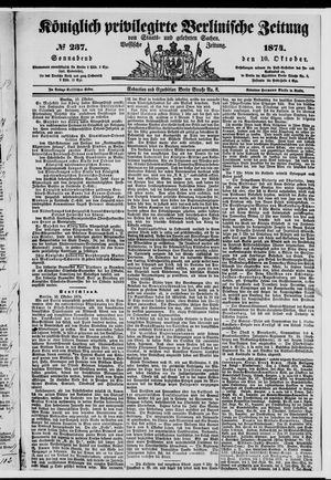 Königlich privilegirte Berlinische Zeitung von Staats- und gelehrten Sachen vom 10.10.1874