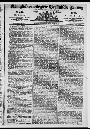 Königlich privilegirte Berlinische Zeitung von Staats- und gelehrten Sachen vom 18.10.1874