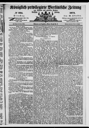 Königlich privilegirte Berlinische Zeitung von Staats- und gelehrten Sachen vom 20.10.1874