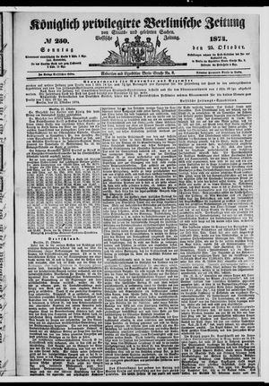 Königlich privilegirte Berlinische Zeitung von Staats- und gelehrten Sachen vom 25.10.1874