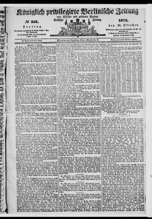 Königlich privilegirte Berlinische Zeitung von Staats- und gelehrten Sachen vom 30.10.1874