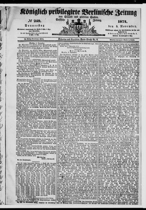 Königlich privilegirte Berlinische Zeitung von Staats- und gelehrten Sachen vom 05.11.1874