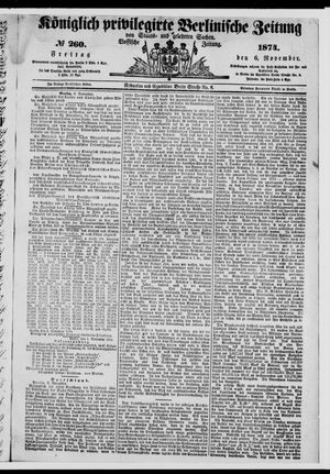 Königlich privilegirte Berlinische Zeitung von Staats- und gelehrten Sachen vom 06.11.1874