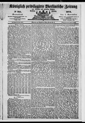 Königlich privilegirte Berlinische Zeitung von Staats- und gelehrten Sachen vom 07.11.1874