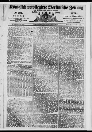 Königlich privilegirte Berlinische Zeitung von Staats- und gelehrten Sachen vom 08.11.1874