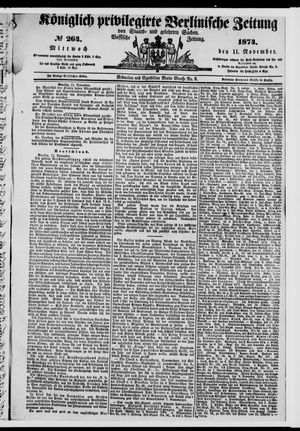 Königlich privilegirte Berlinische Zeitung von Staats- und gelehrten Sachen vom 11.11.1874