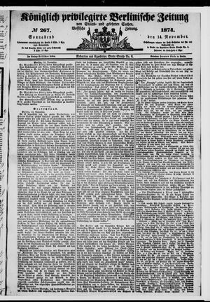 Königlich privilegirte Berlinische Zeitung von Staats- und gelehrten Sachen vom 14.11.1874