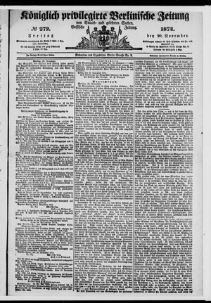 Königlich privilegirte Berlinische Zeitung von Staats- und gelehrten Sachen vom 20.11.1874