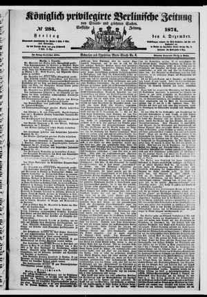 Königlich privilegirte Berlinische Zeitung von Staats- und gelehrten Sachen vom 04.12.1874