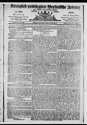 Königlich privilegirte Berlinische Zeitung von Staats- und gelehrten Sachen vom 06.12.1874