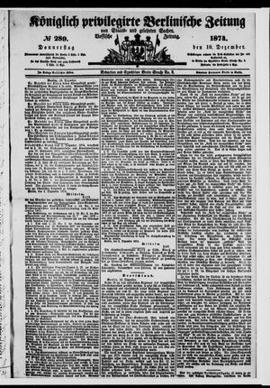 Königlich privilegirte Berlinische Zeitung von Staats- und gelehrten Sachen vom 10.12.1874